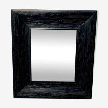 Cadre en bois noir vintage de miroir de mur 33x36cm