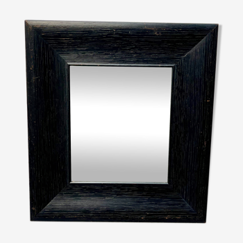 Vintage Wall Mirror Black Wooden Frame 33x36cm