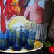 Cinq verres de verrier en verre soufflé vintages