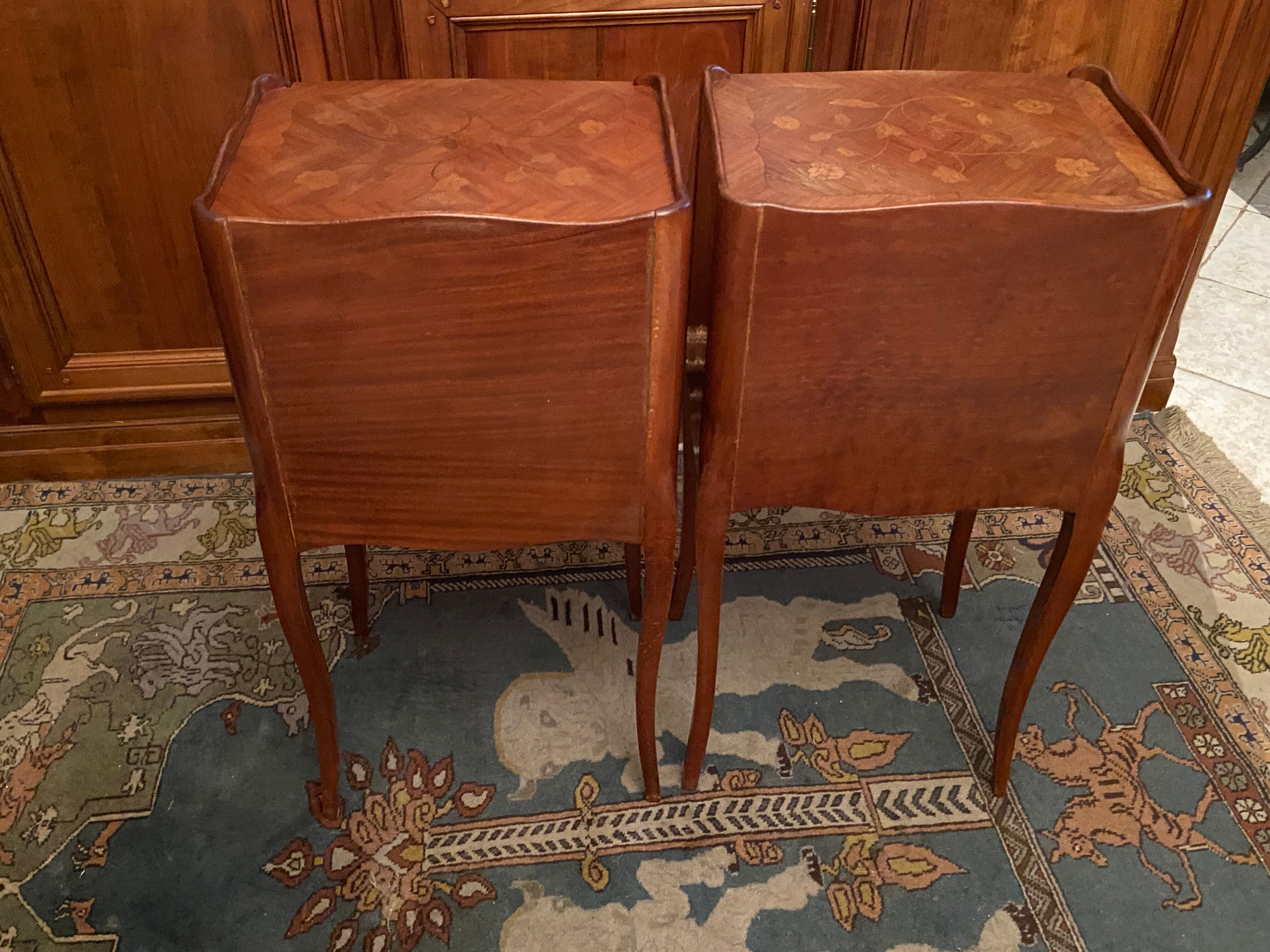 Pair of bedside tables Louis XV style