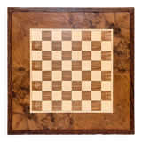 Walnut and maple chessboard