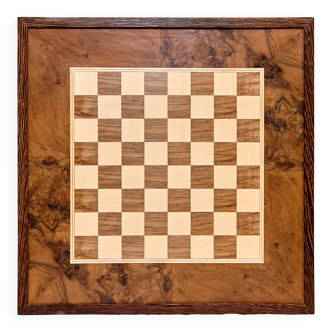 Walnut and maple chessboard