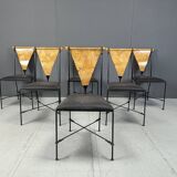 Set of 6 post modern dining chairs, 1970s