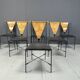 Set of 6 post modern dining chairs, 1970s