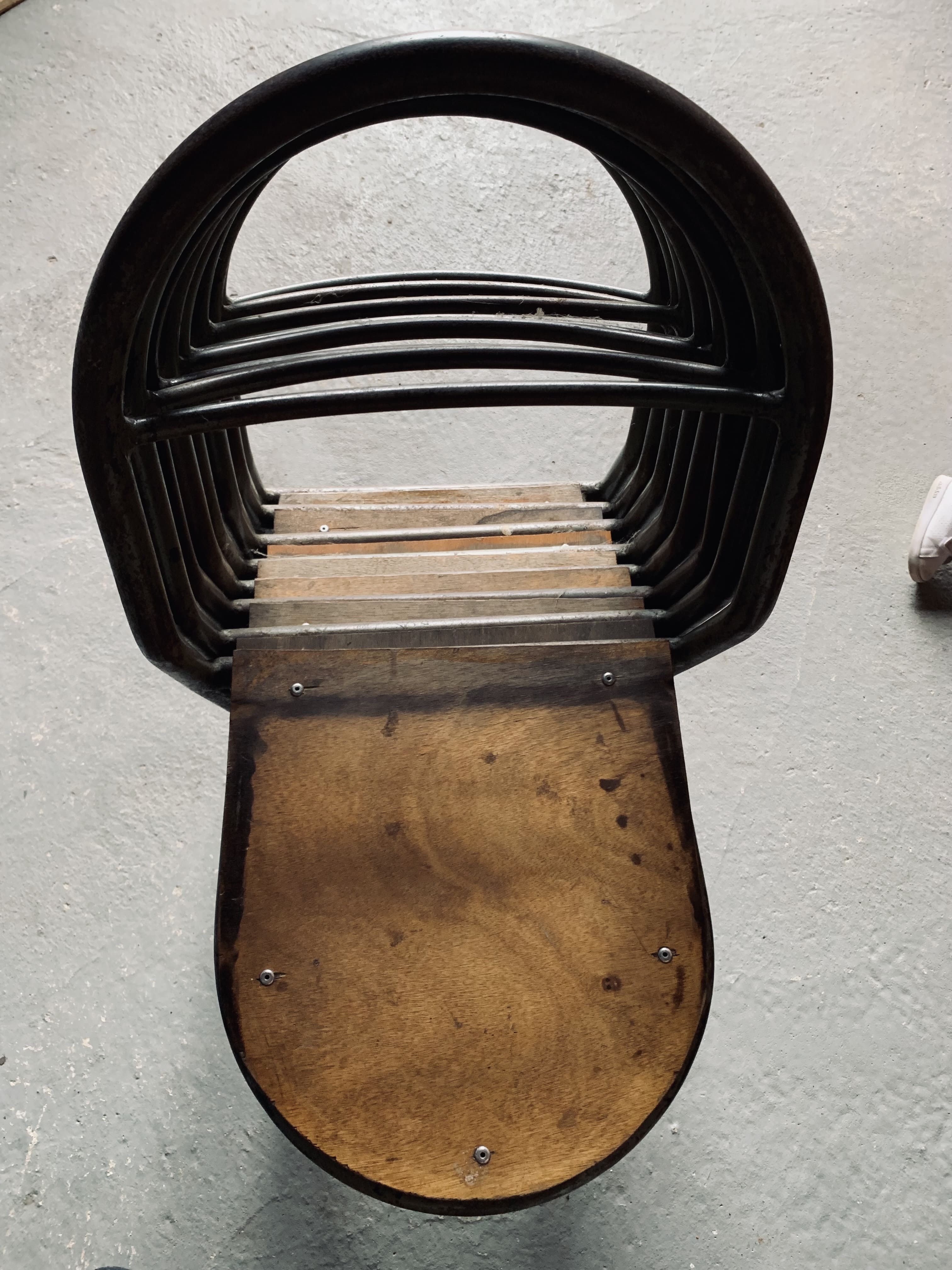 Set of 4 Mobilor chairs - 1950's - metal and wood