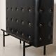 Vintage 1950s black faux leather apartment bar/counter Stl Adnet