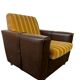 Vintage brown / ochre armchair / a chair on wheels