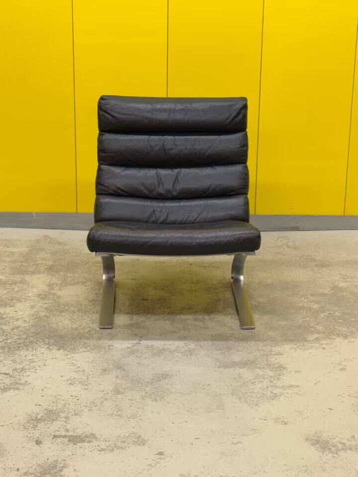 COR "Sinus" Cantilever Lounge Chair – Black Leather & Steel (1976)