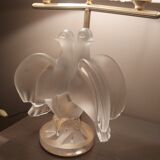 Crystal lamp Lalique with two doves model Ariane