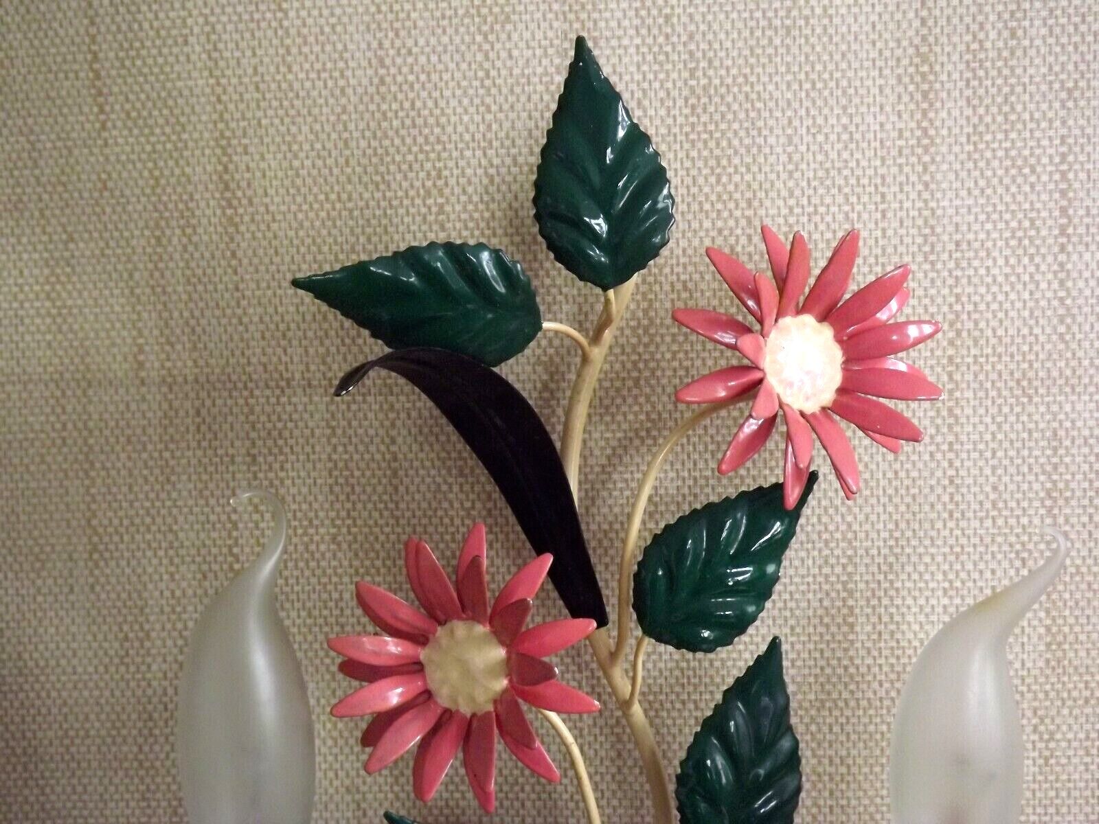 Vintage French double light earthenware wall lamp