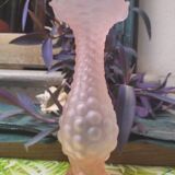 Pink frosted glass vase