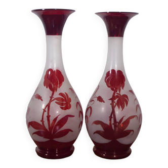Pair of glass vases