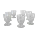 Suite of seven chiseled glasses art deco style