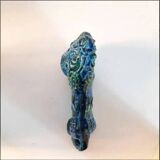 Vintage Lion statue, design Aldo Londi for Bitossi, Rimini blue series