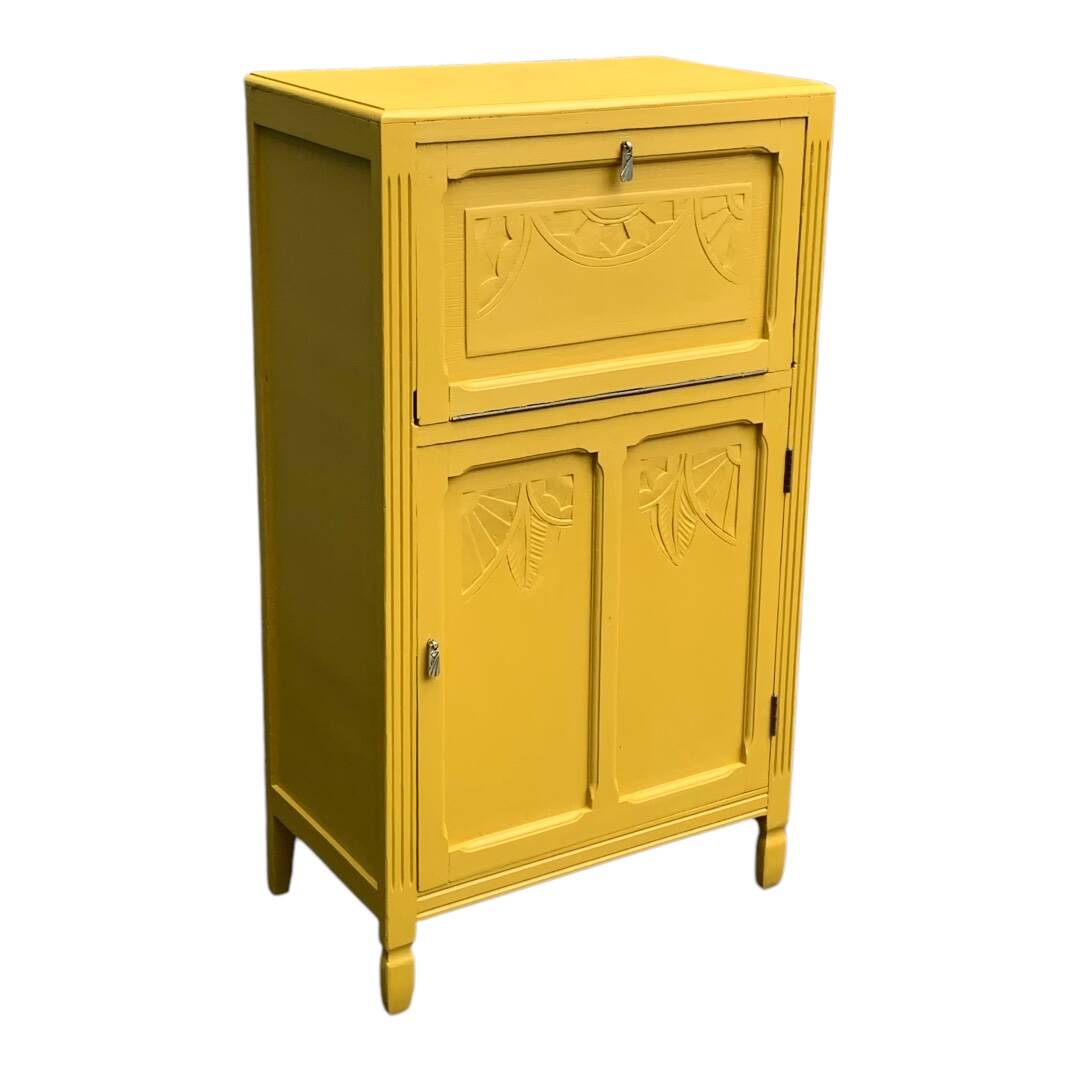 Parisian art deco buffet in yellow ochre