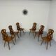 Set of 6 Alsatian double heart chairs in solid oak, early 20th century