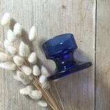 Blue glass candle holder