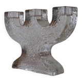 Pukeberg crystal glass candle holder "Tree" | Sweden | 1970s