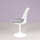 1970s Tulip side chair in white coated aluminium with plastic and fabric c