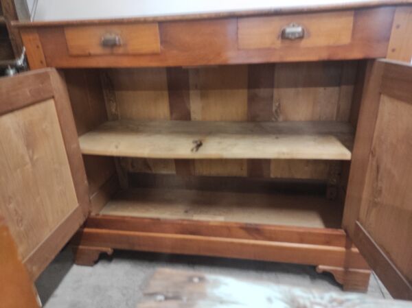 Ancien buffet parisien en chêne rustique 2 tiroirs 2 portes meuble de rangement campagnard vintage
