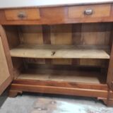 Old Parisian buffet in rustic oak 2 drawers 2 doors vintage country storage unit