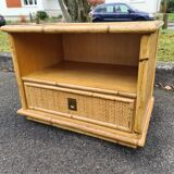 Bedside Dal Vera rattan Vintage bamboo 1980