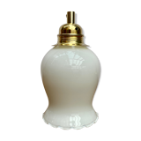 Vintage tulip hanging lamp in white opaline