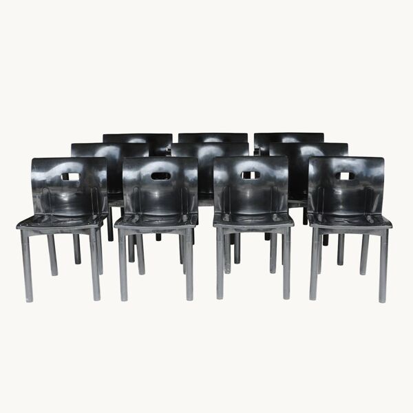 Un ensemble de chaises et fauteuils, Anna Castelli pour Kartell, Italie, 80