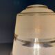 Vintage globe table lamp in white and gold frosted glass