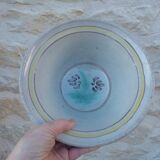 Large hollow salad bowl in glazed earthenware on the inside