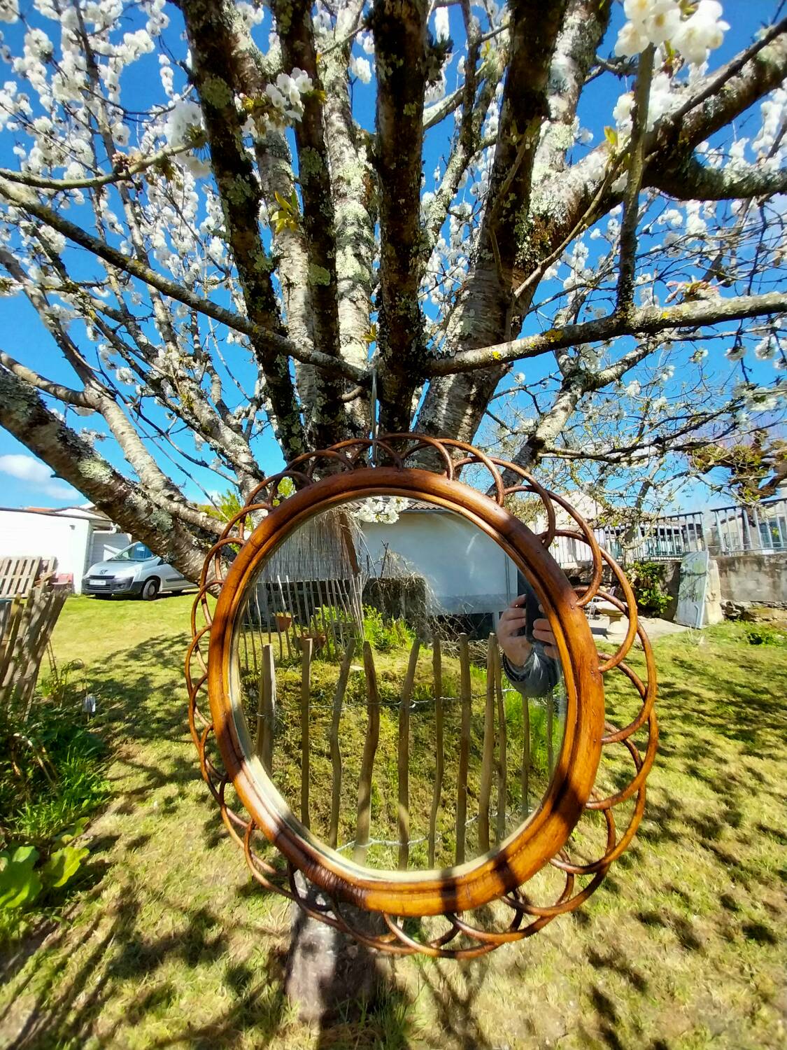 Rattan mirror
