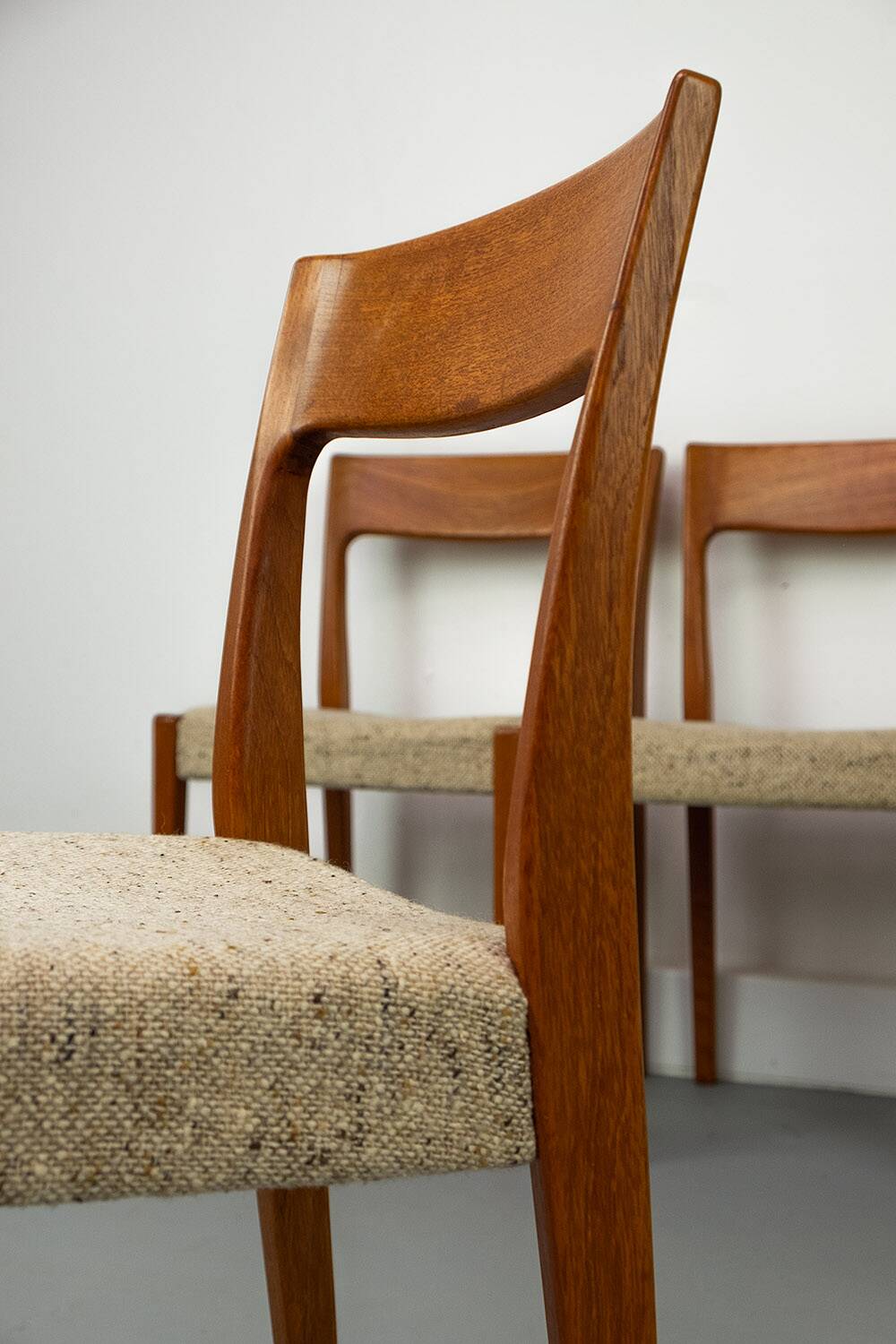 Set of 4 Teak and Wool Dining Chairs by Swegards, Sweden, 1960s
