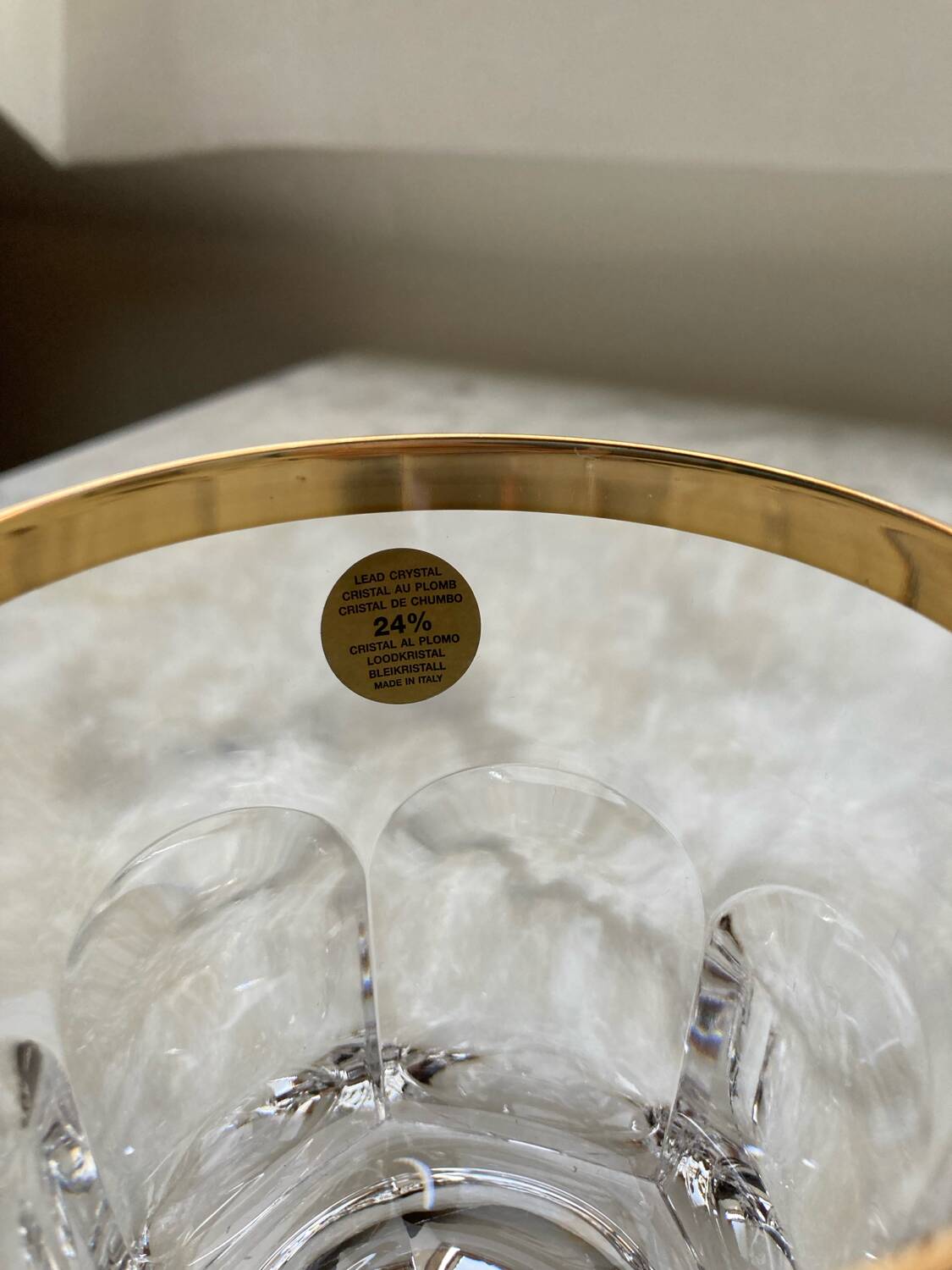 Set of 6 RCR lead crystal whisky glasses, 24% ABV, Italy