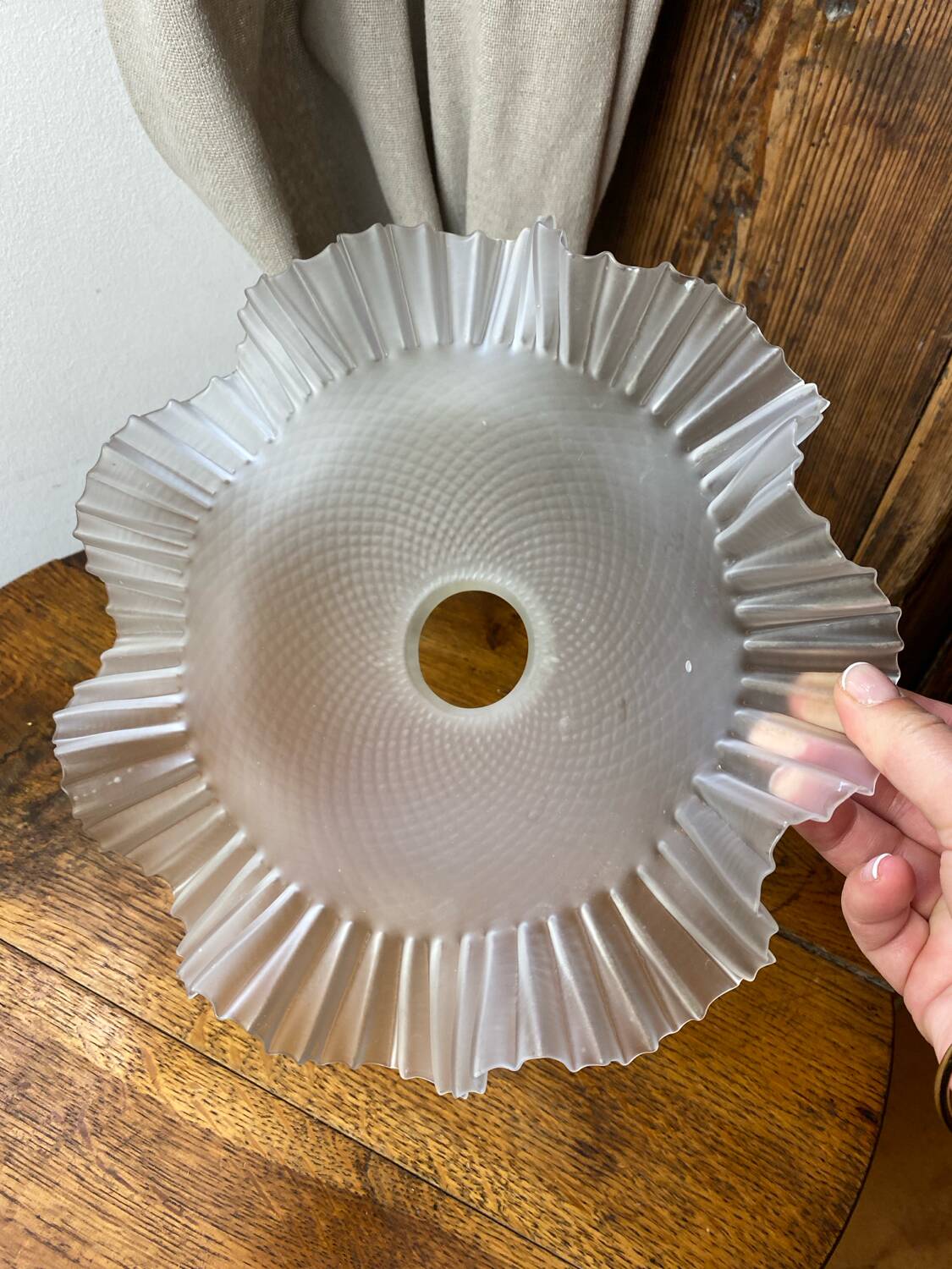 Serrated glass light fixture, 1930