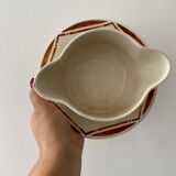 Vintage iron terracotta sauce boat and tureen set, Paradis de Badonvillier model