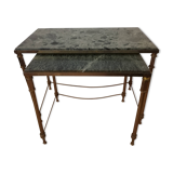 Vintage brass and marble nesting tables