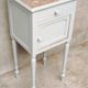 Antique bedside table with marble