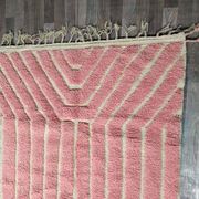 Handmade pure natural wool Berber rug in pink, size 150 x 250 cm.