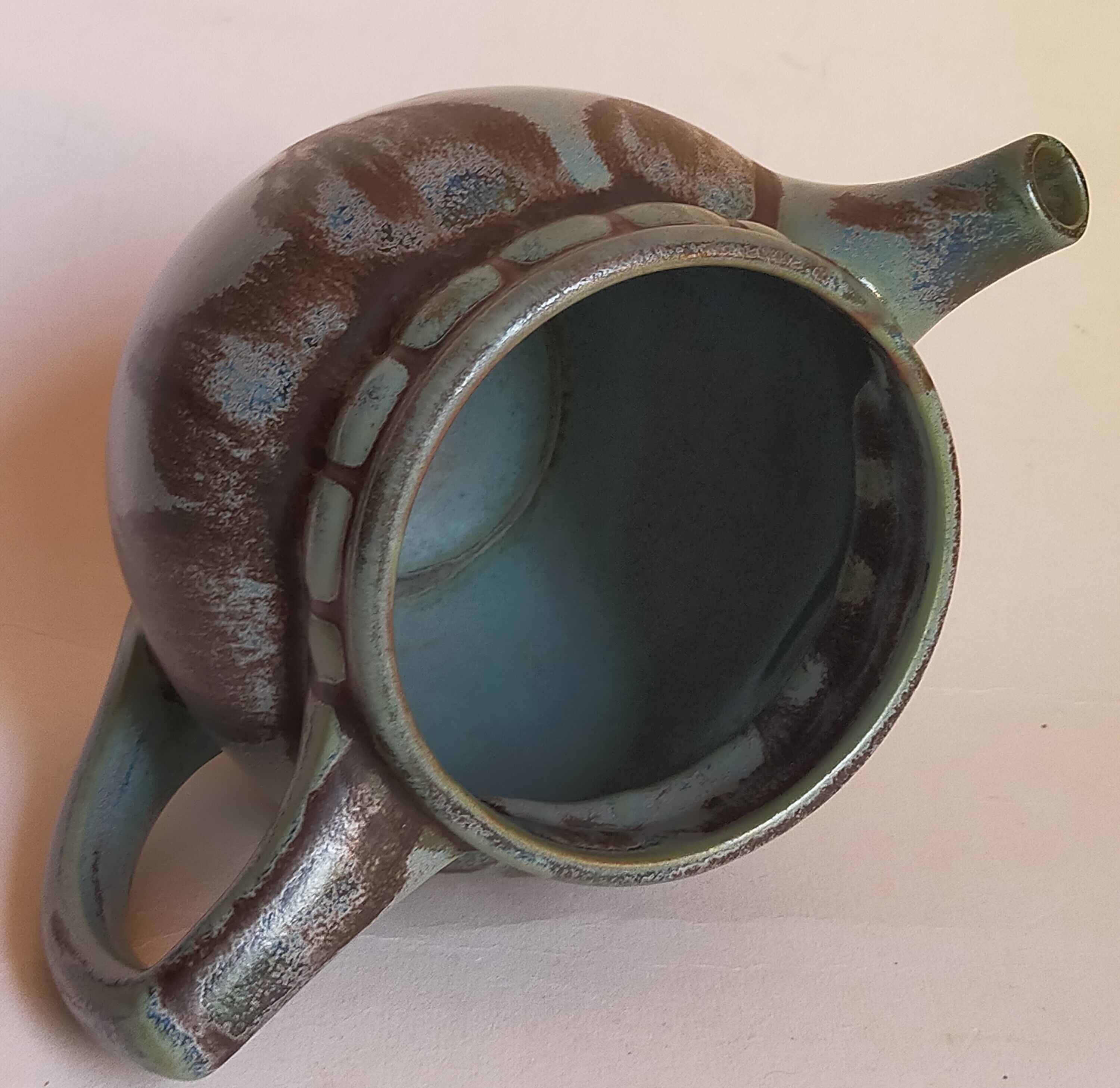 Denbac art-deco pitcher in flammé sandstone