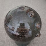 Sculptural ceramic flower spade vase signed