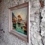 Oil painting Port of Honfleur signed