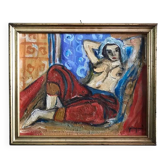 Contemporary Painting, French Artist, Matisse Style Odalisque