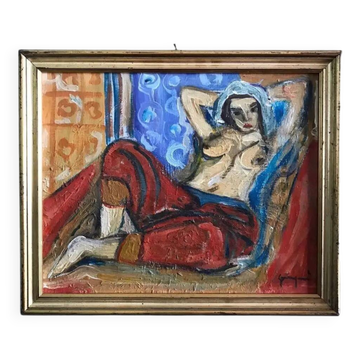 Peinture Contemporaine, Artiste Français, Odalisque Style Matisse