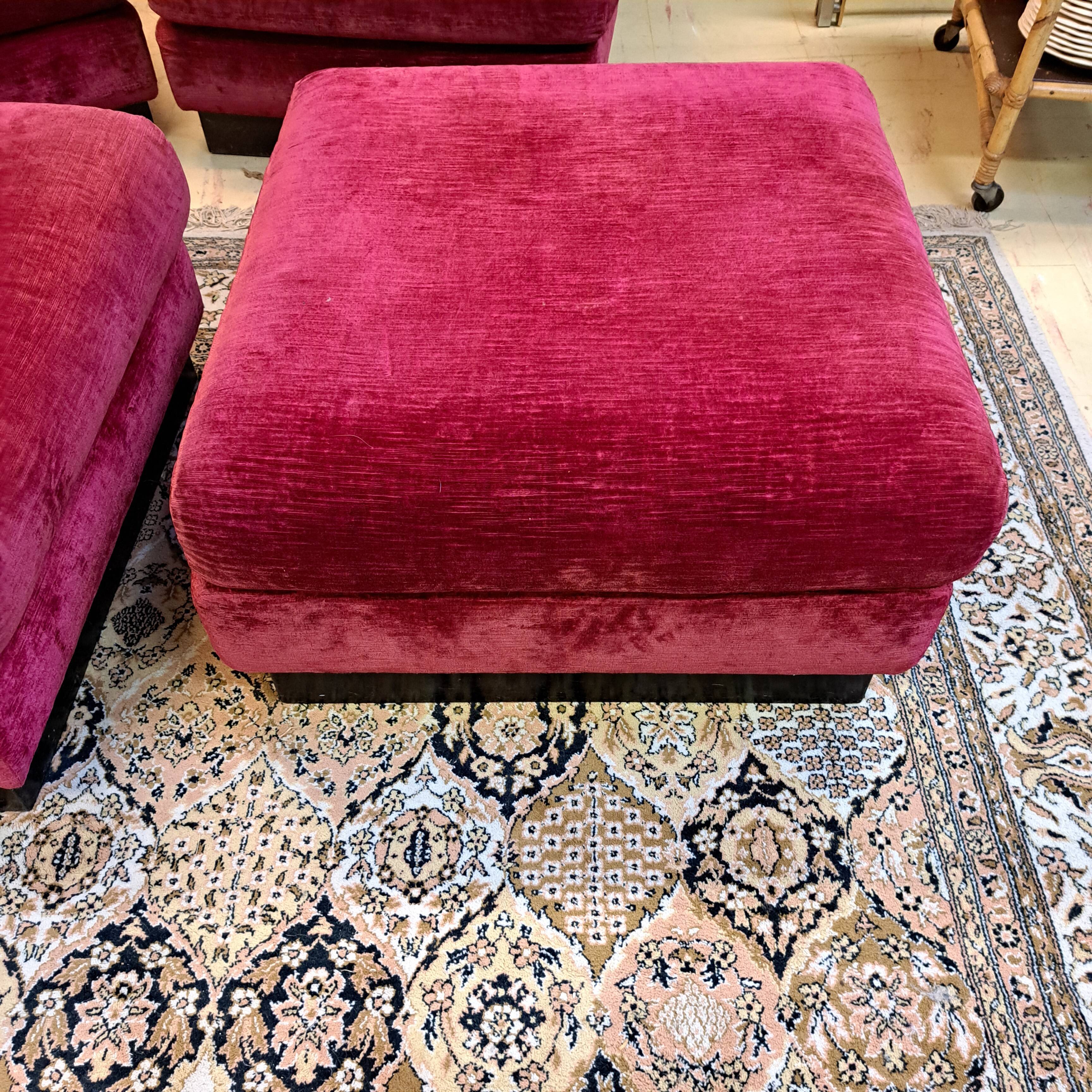 Vintage armchairs and pouf