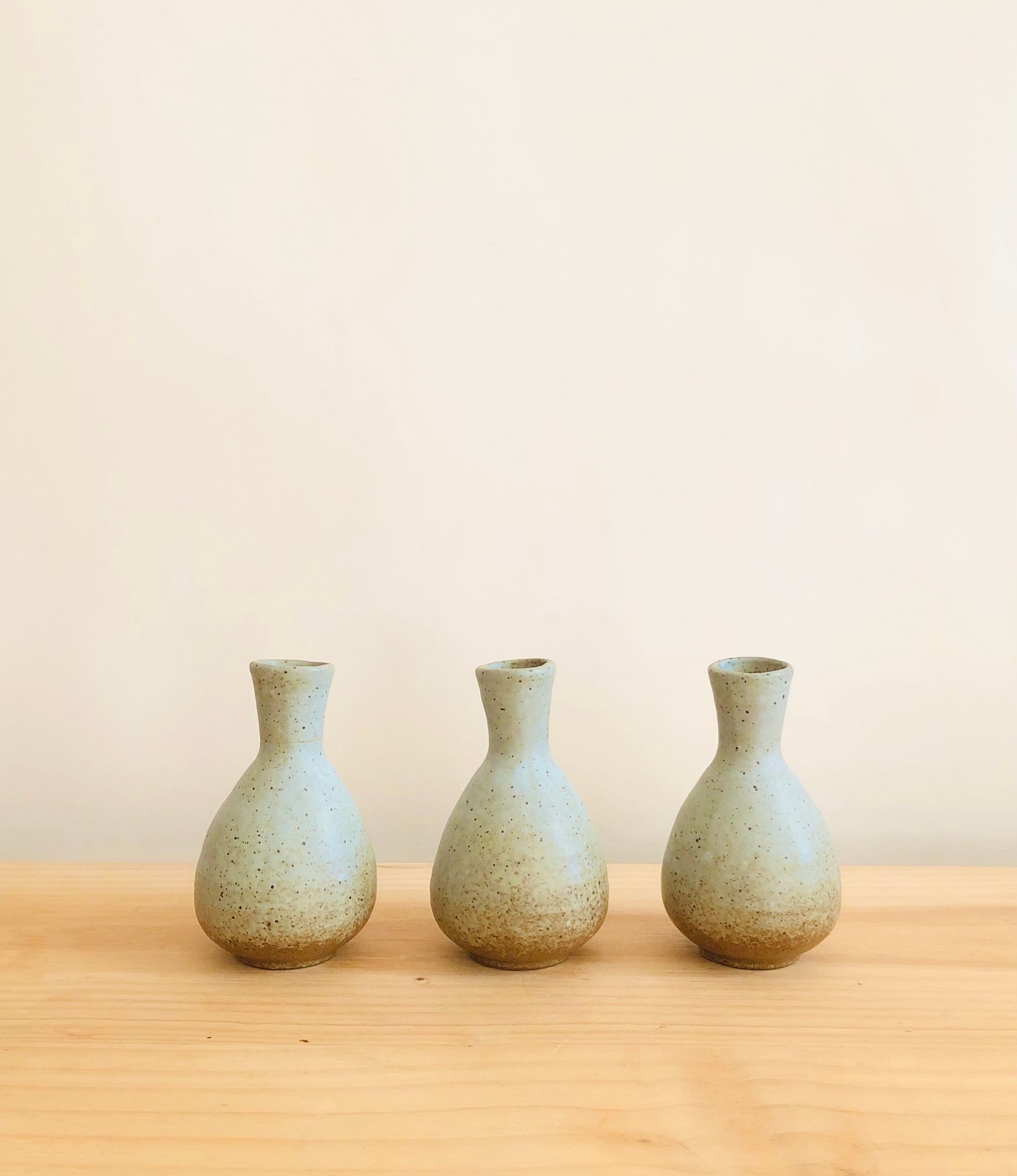 Trio de soliflores vintage en grès