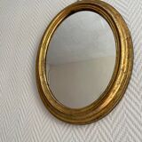 Mirror oval frame gilded wood