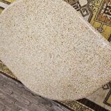 Eye-shaped marble coffee table