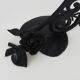 Art Deco Noverdy tulip lamp with black wrought iron base. 1930s