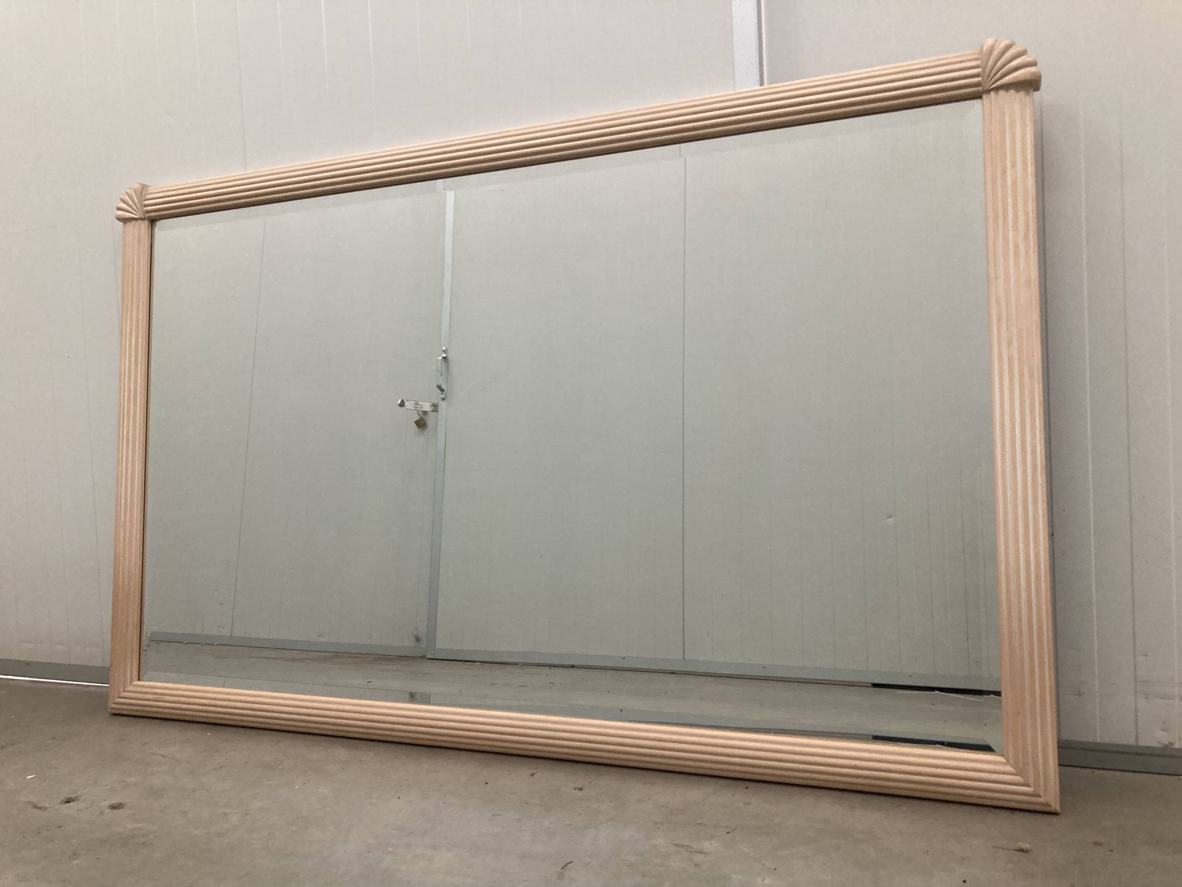 Vintage art deco mirror in salmon colour.