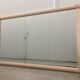 Vintage art deco mirror in salmon colour.